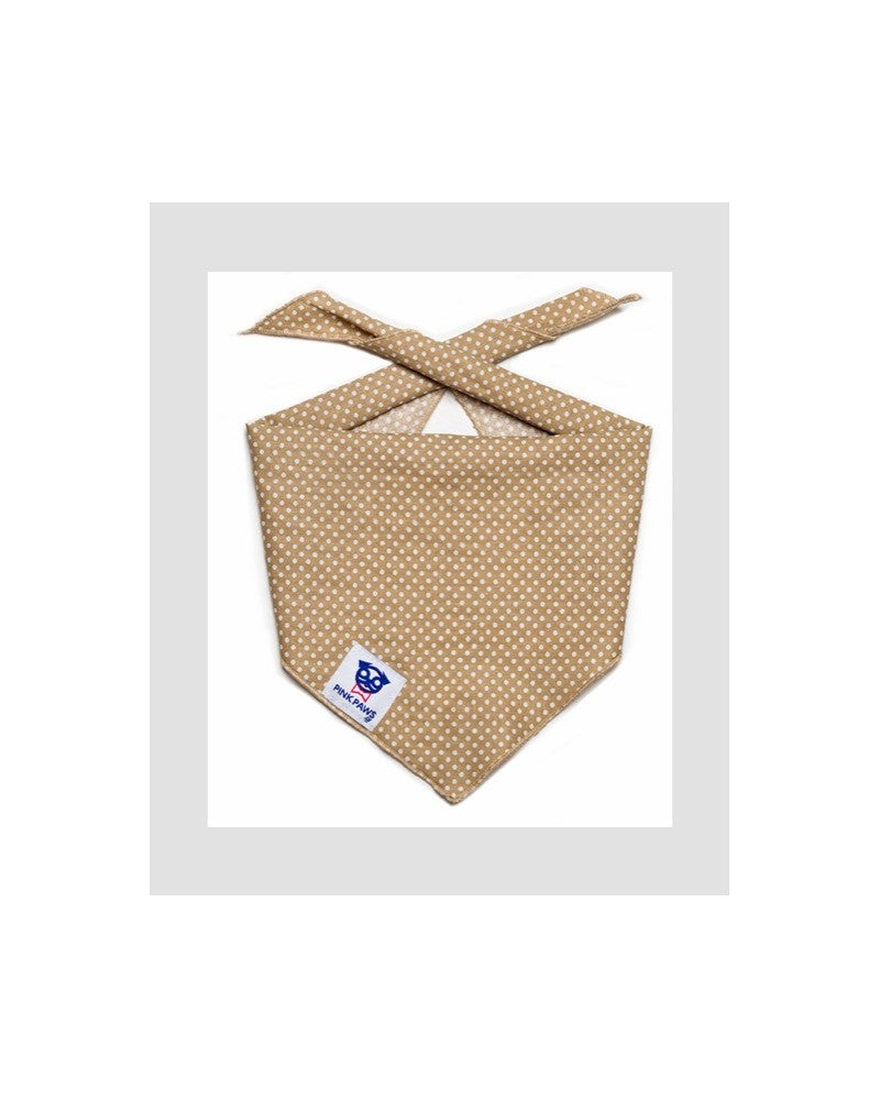 Εκρού μπαντάνα Pinkpaws με λευκό πουά.