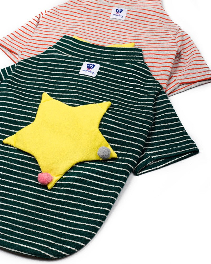 ριγέ μπλούζα με κίτρινο αστέρι pinkpaws