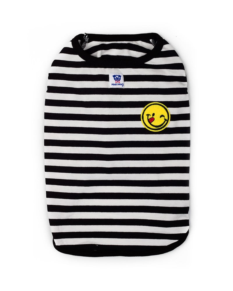 striped dog shirt σε μαύρο pinkpaws