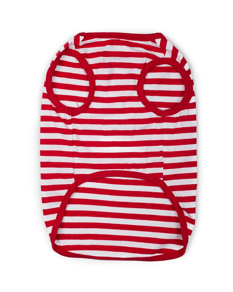 striped dog shirt σε κόκκινο pinkpaws