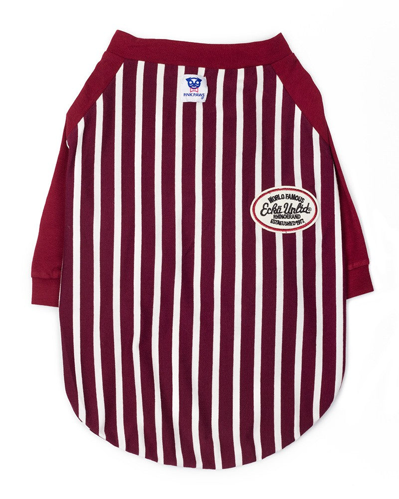 Μπλούζα "Urban Stripe" για μεγαλόσωμους σκύλους σε μπορντό | Pinkpaws