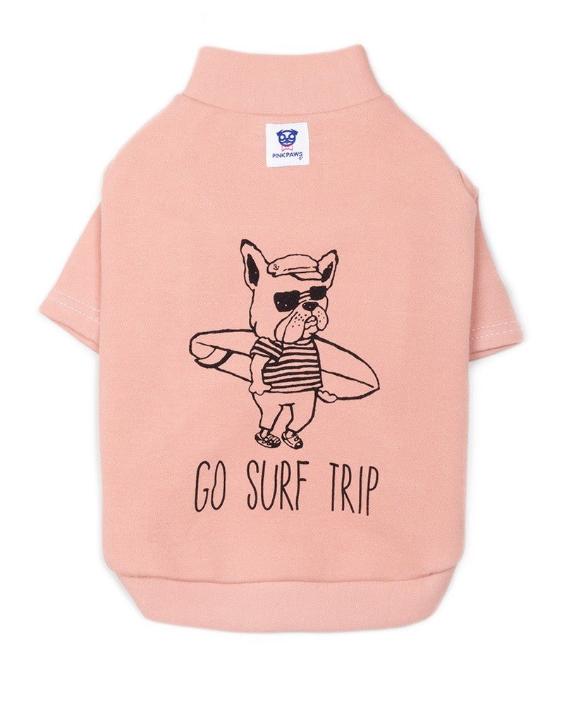 Μπλούζα σκύλου Surf Pup σε ροζ Pinkpaws