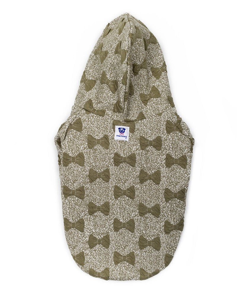 Hoodie για σκύλους σε χακί χρώμα με ανάγλυφους φιόγκους