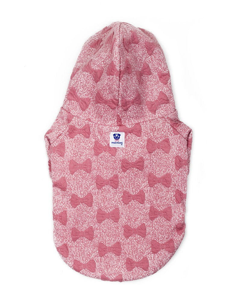 Hoodie για σκύλους σε ροζ χρώμα με ανάγλυφους φιόγκους