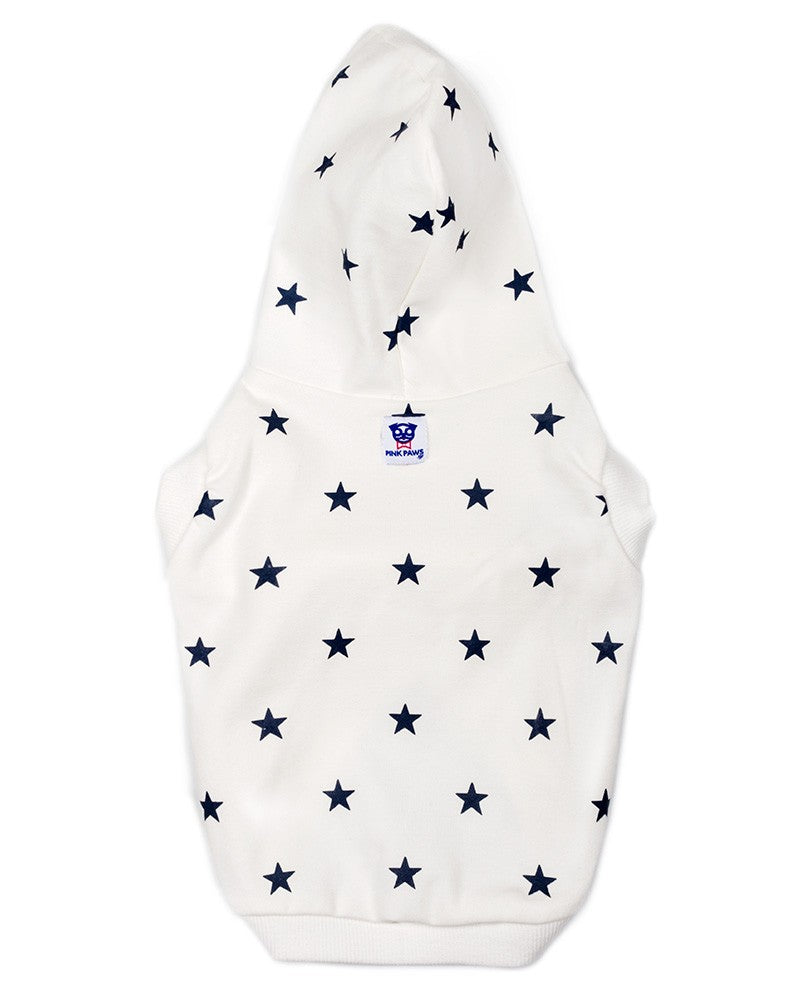 Λευκό φούτερ με μοτίβο αστεριών για σκύλους