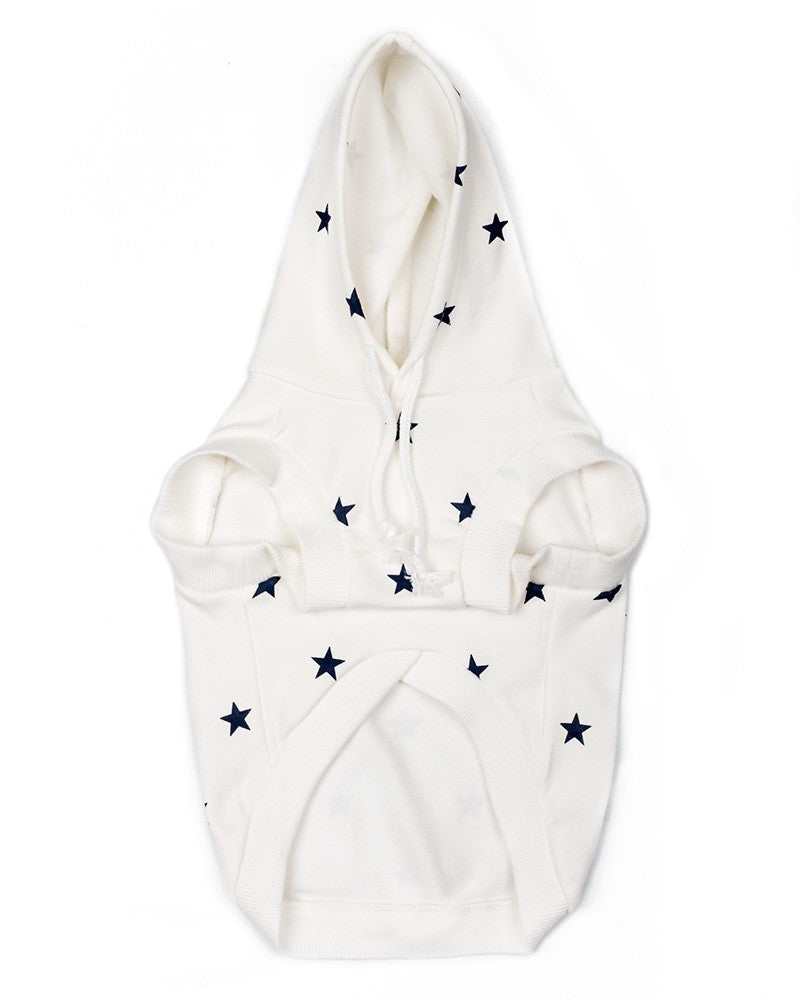 Λευκό φούτερ με μοτίβο αστεριών για σκύλους