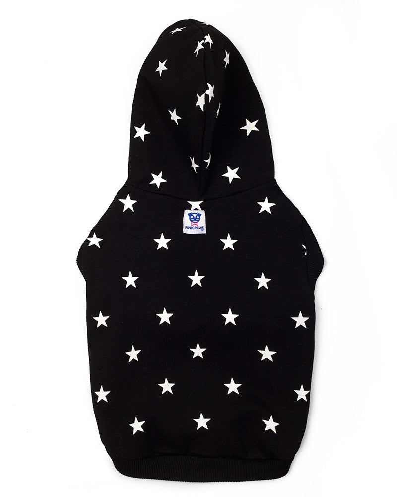 Μαύρο φούτερ με μοτίβο αστεριών για σκύλους
