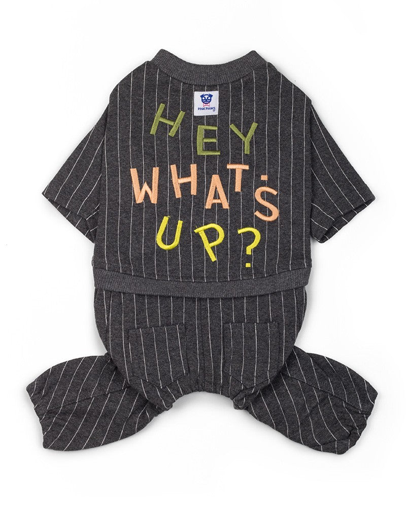 grey dog jumpsuit - pinkpaws