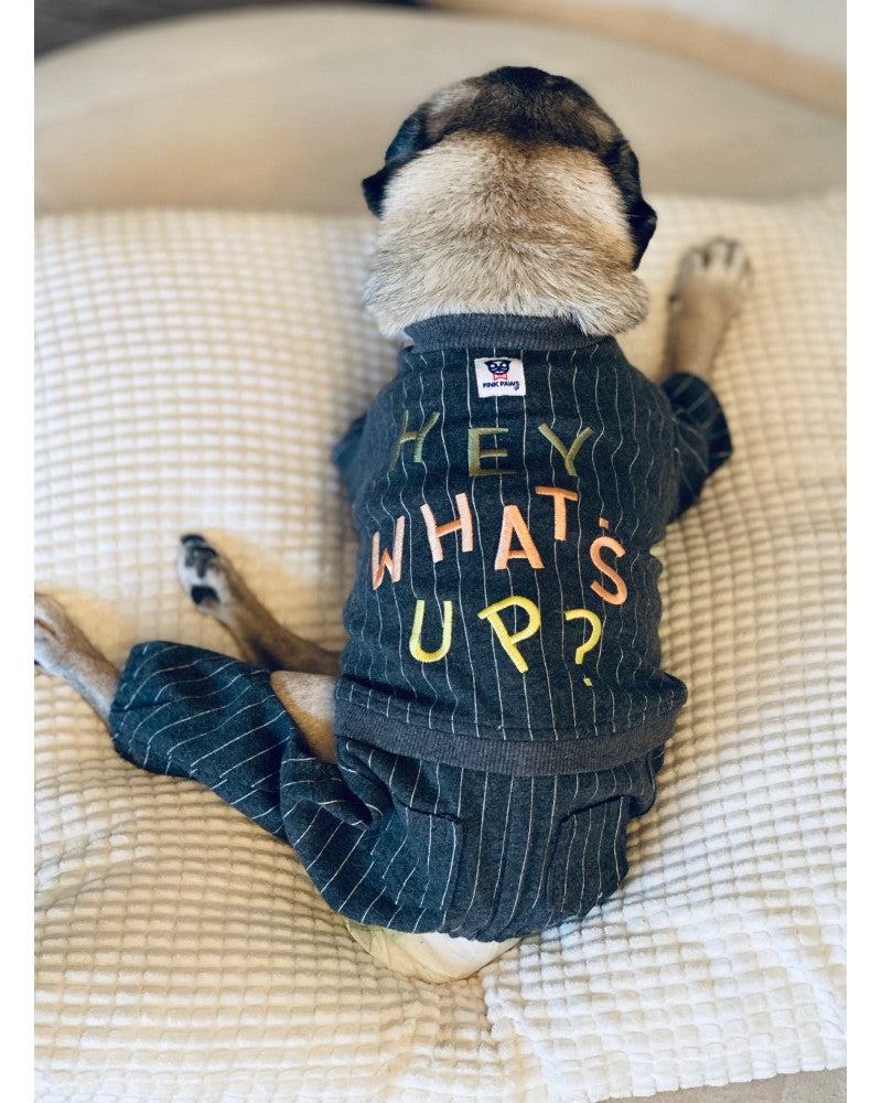 grey dog jumpsuit - pinkpaws