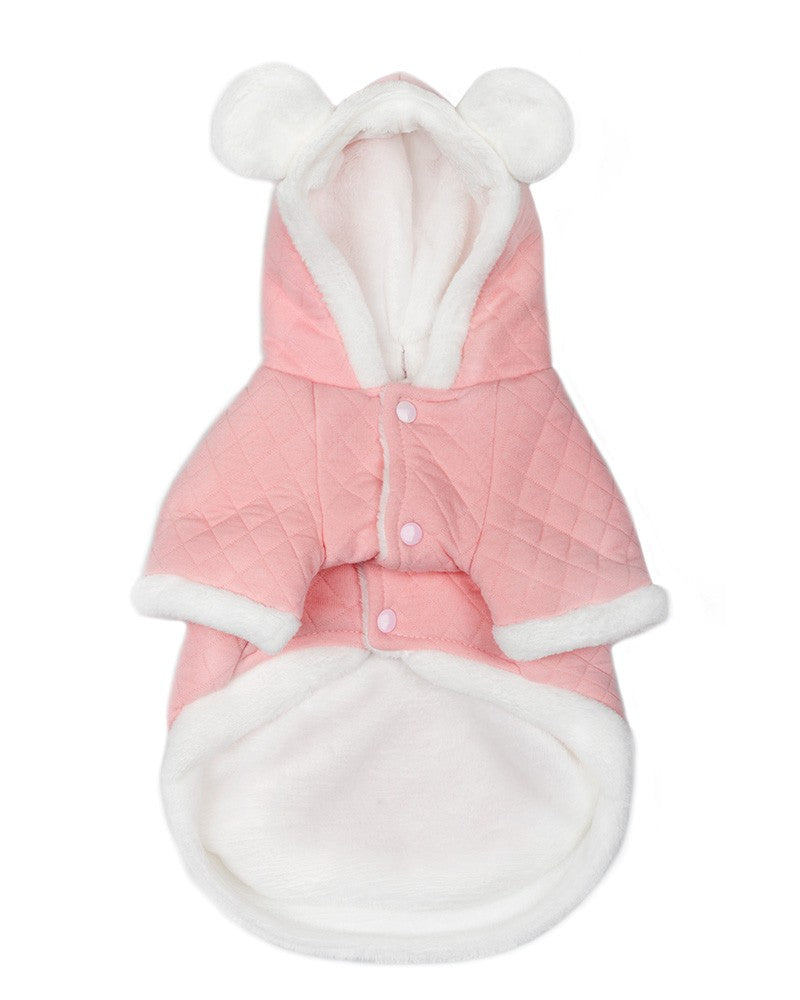 Ζακέτα hoodie με κουκούλα για σκύλους σε ροζ χρώμα