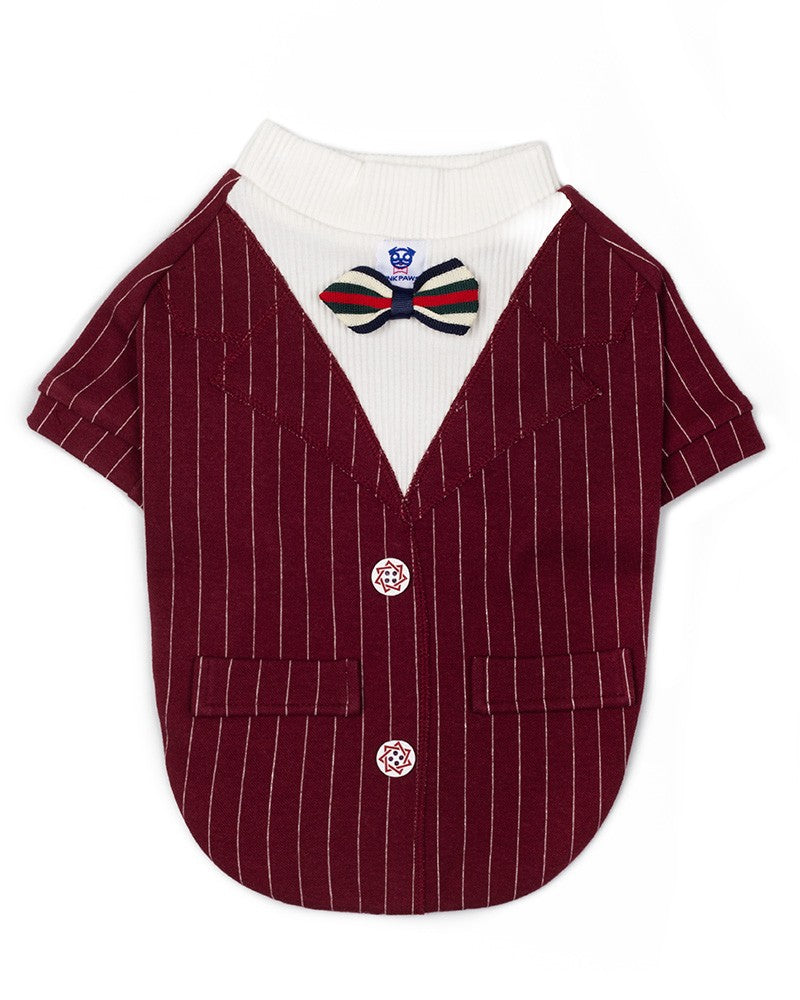 Μπλούζα σκύλου με γιακά σε μπορντό