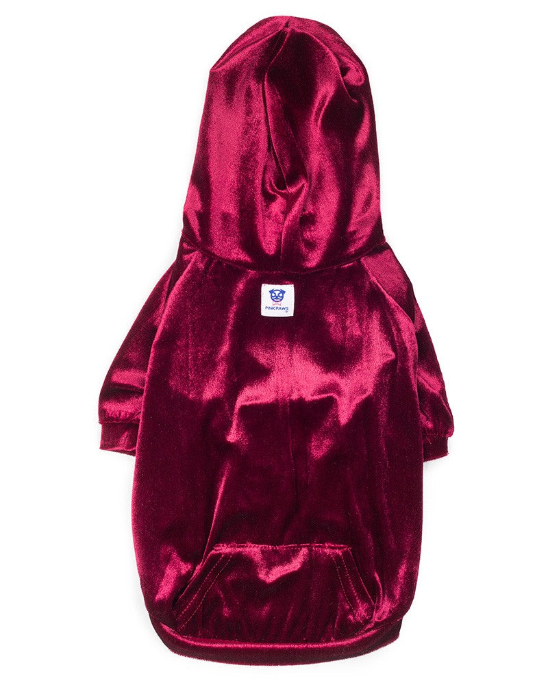 βελούδινη μπλούζα σκύλου σε μπορντο