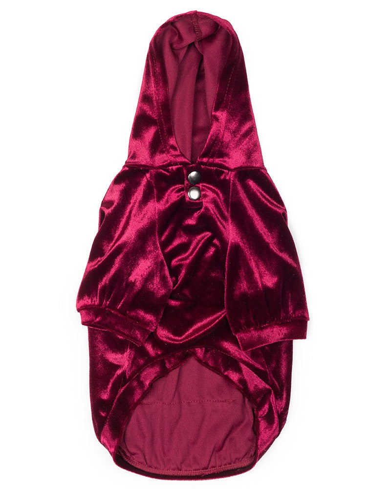 βελούδινη μπλούζα σκύλου σε μπορντο