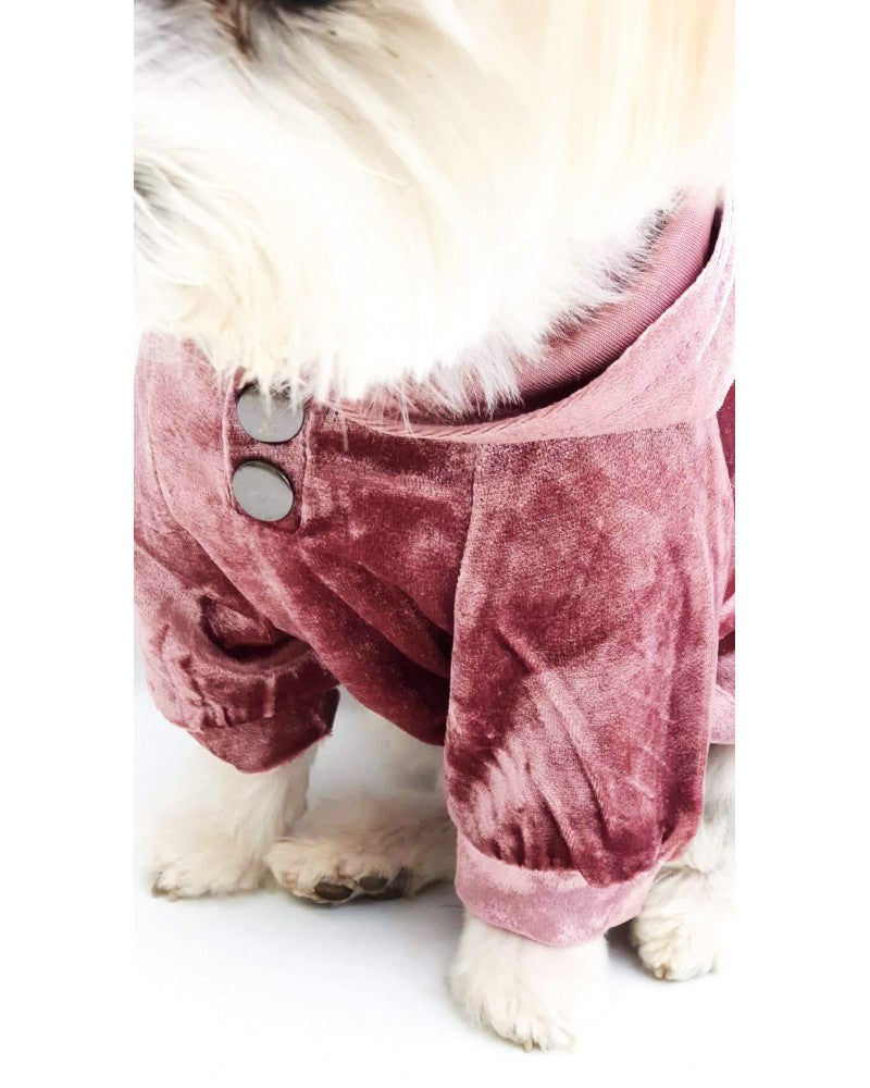 βελούδινη μπλούζα σκύλου σε ροζ