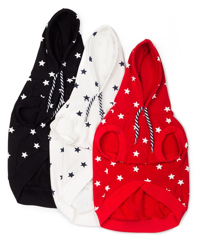 Λευκό, κόκκινο, μαύρο φούτερ για σκύλους