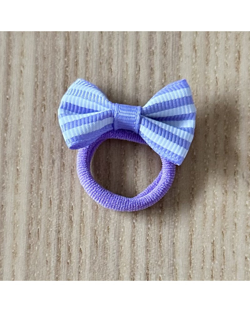 Ριγέ γαλάζιο λαστιχάκι μαλλιών με φιόγκο 