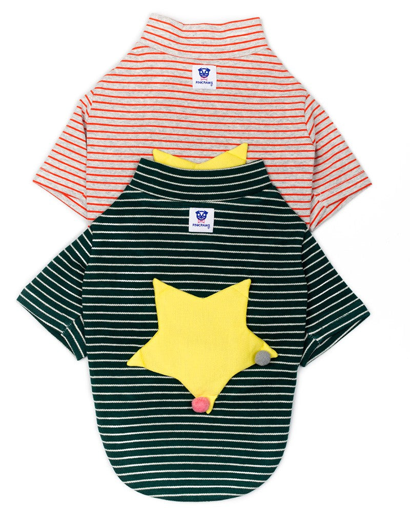 ριγέ μπλούζα με κίτρινο αστέρι pinkpaws