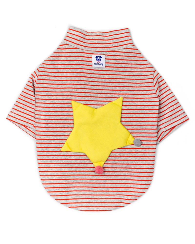 ριγέ μπλούζα με κίτρινο αστέρι σε κόκκινο pinkpaws