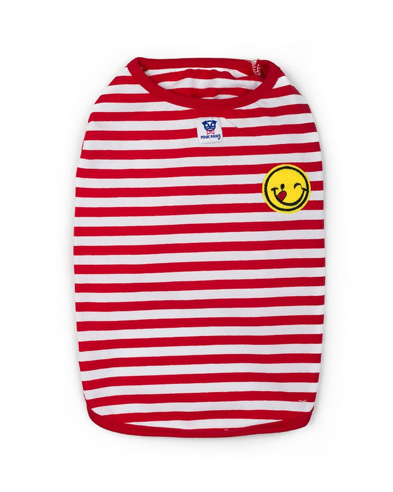 striped dog shirt σε κόκκινο pinkpaws 