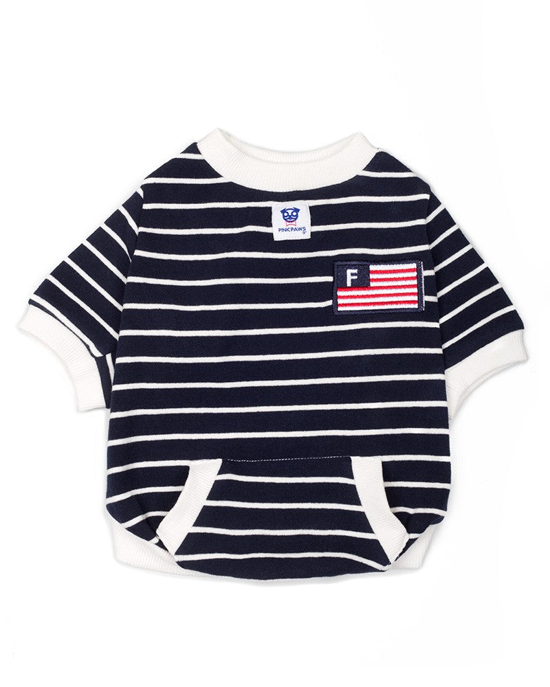 ριγέ μπλούζα σκύλου σε navy blue