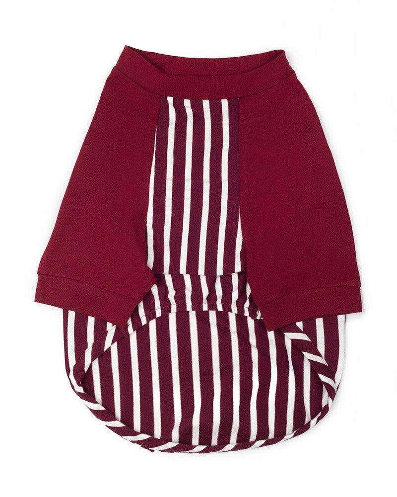 Μπλούζα "Urban Stripe" για μεγαλόσωμους σκύλους σε μπορντό | Pinkpaws
