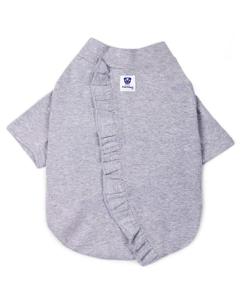 Μπλούζα σκύλου με βολάν σε γκρι Pinkpaws