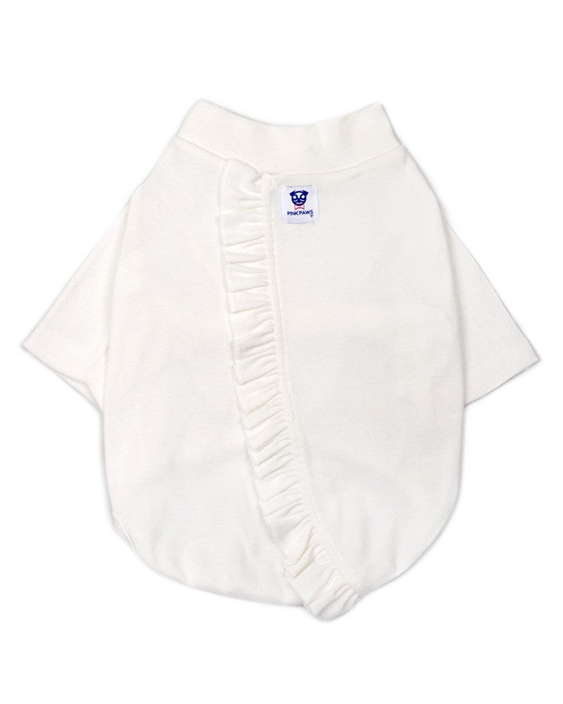 Μπλούζα σκύλου με βολάν σε λευκό Pinkpaws