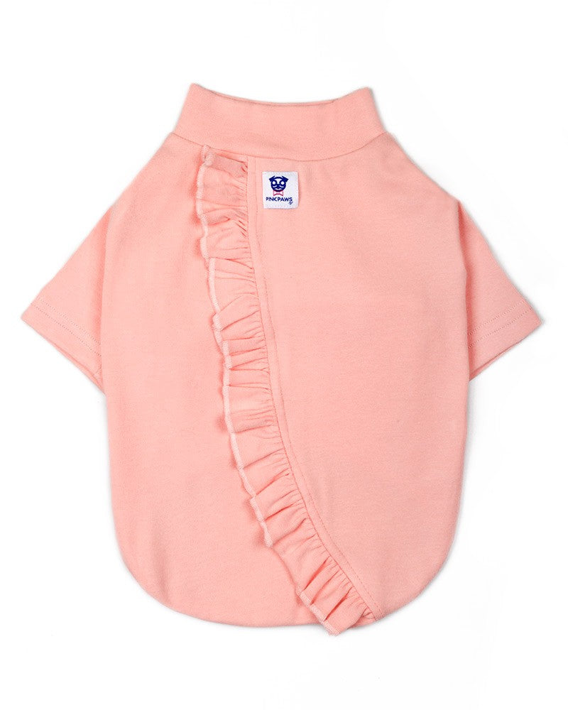 Μπλούζα σκύλου με βολάν σε ροζ Pinkpaws