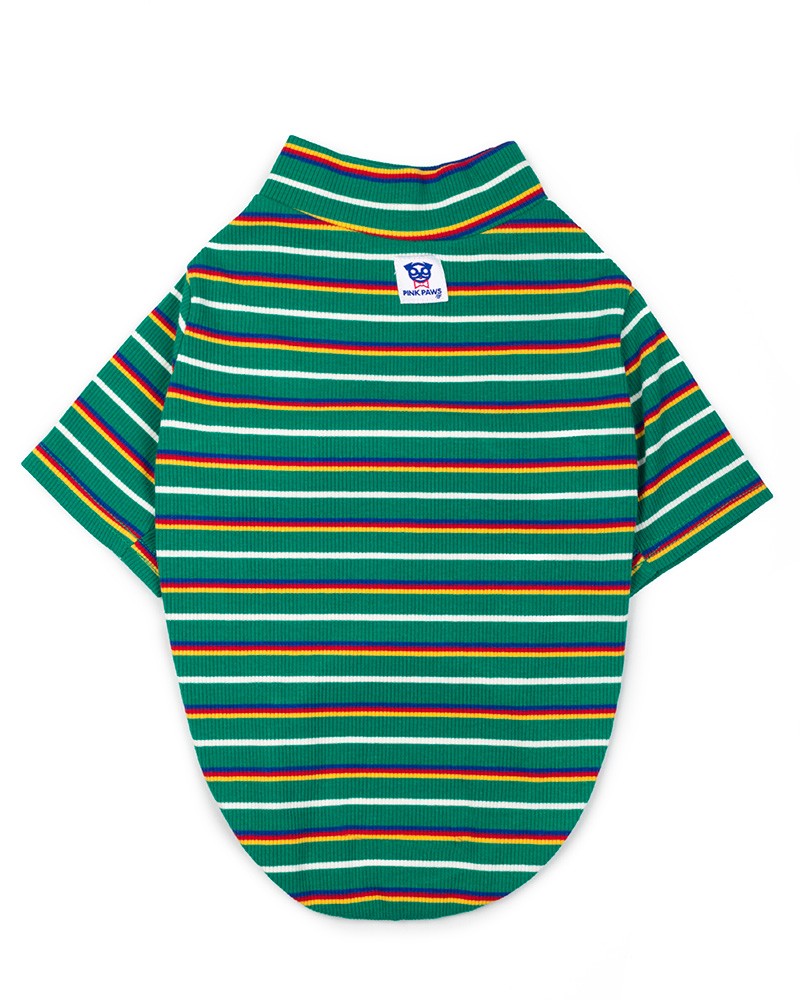ριγέ μπλούζα σκύλου πράσινη Pinkpaws