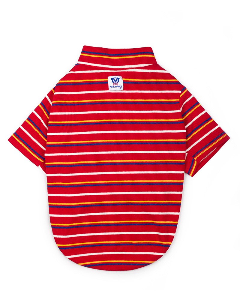 ριγέ μπλούζα σκύλου κόκκινη Pinkpaws