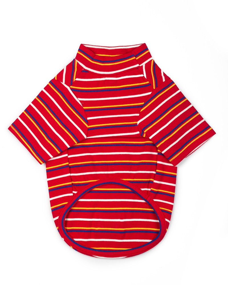 ριγέ μπλούζα σκύλου κόκκινη Pinkpaws