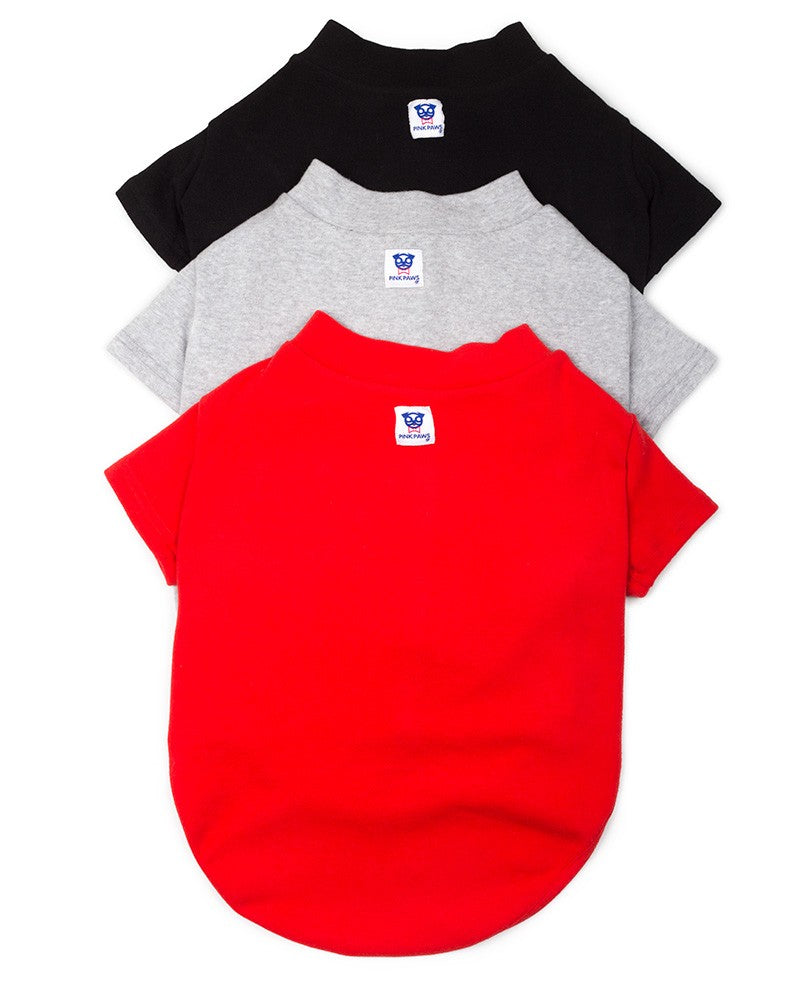 Basic βαμβακερή μπλούζα για 
μεγαλόσωμους σκύλους σε μαύρο, γκρι και κόκκινο.