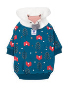 Μπλε Fleece φούτερ για σκύλους με forest print 
