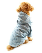 Hoodie για σκύλους σε γαλάζιο χρώμα με ανάγλυφους φιόγκους