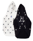 Μαύρο και λευκό hoodie με μοτίβο αστεριών για σκύλους