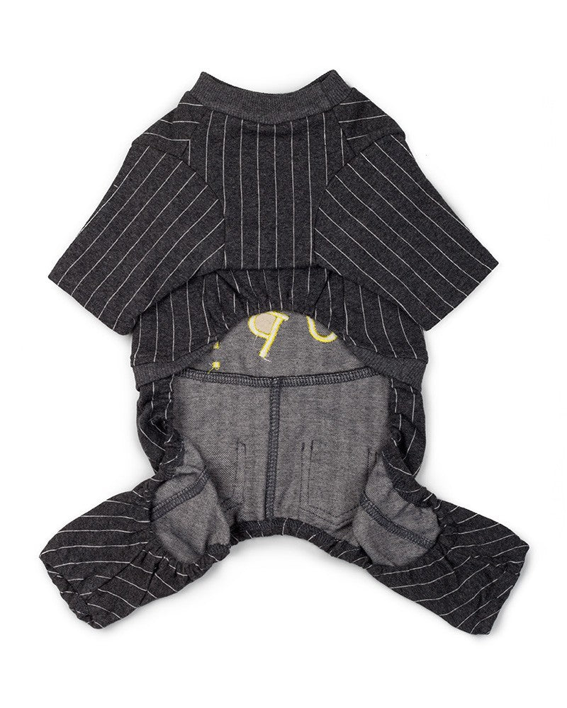  grey dog jumpsuit - pinkpaws