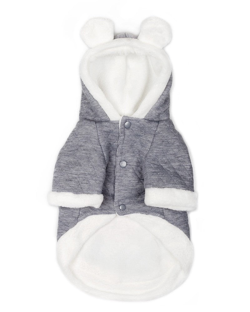 Ζακέτα hoodie με κουκούλα για σκύλους σε γκρι χρώμα