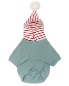 dog hoodie with striped hood -pinkpaws