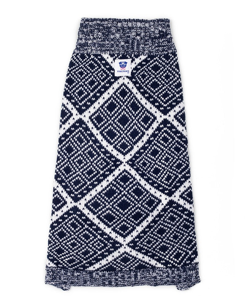 Πλεκτό πουλόβερ για σκύλους με μοτίβο ρόμβων