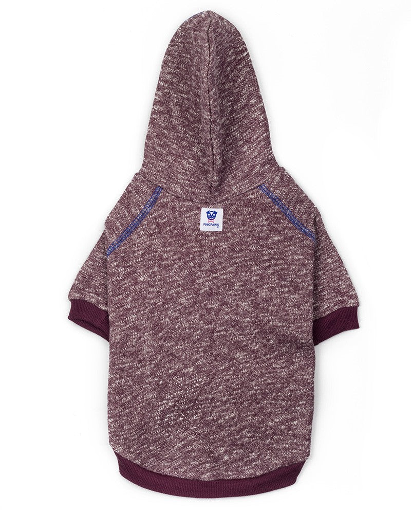 Πλάτη φούτερ σκύλου σε διχρωμία γκρι-μπορντό